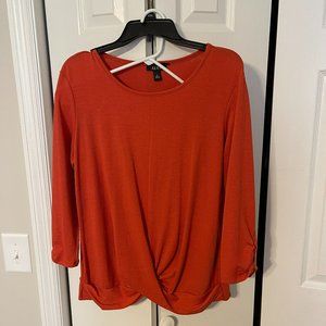 Long Sleeve Coral Knot Top Size L *FREESHIPPING*